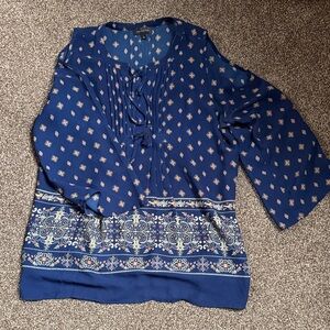 The Limited Navy Patterned Blouse